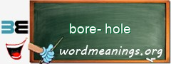 WordMeaning blackboard for bore-hole